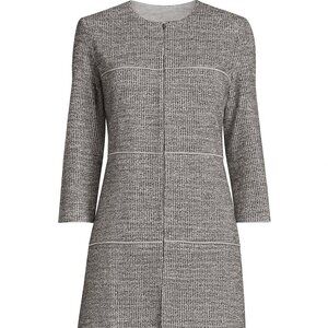 Cabi Gray Textured Knit Long Jacket Coat Hook Closure Size Small | Minimalist
